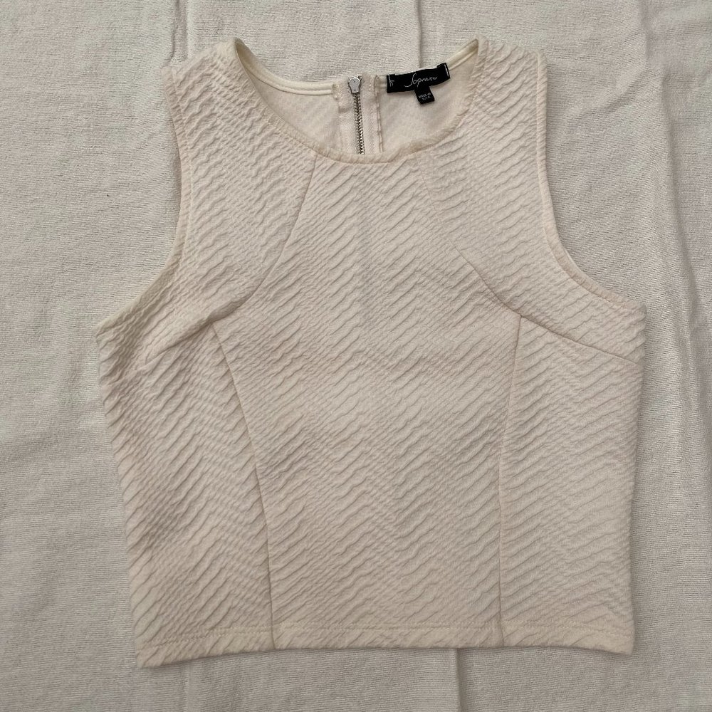 Soprano Ivory Printed Design Tank Top